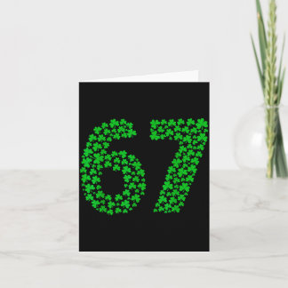 Six Seven Meme 67 St Patrick's Day Shamrocks Men W カード