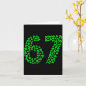 Six Seven Meme 67 St Patrick's Day Shamrocks Men W カード (黄色い花)
