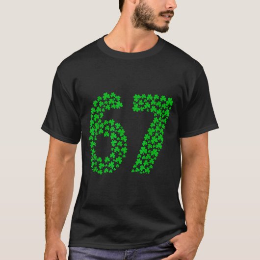 Six Seven Meme 67 St Patrick's Day Shamrocks Men W Tシャツ (正面)