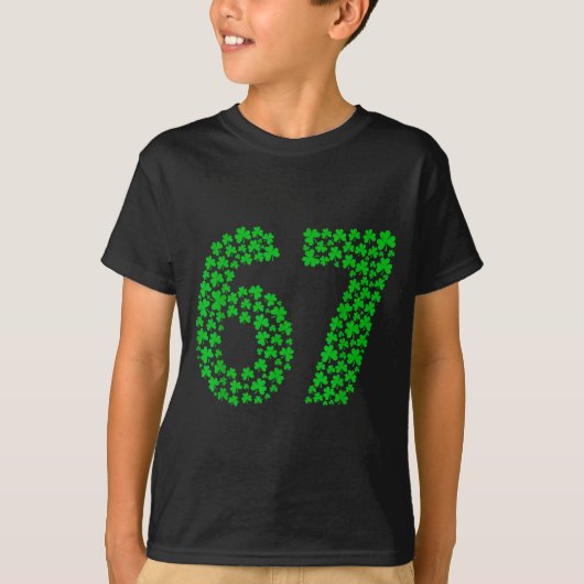 Six Seven Meme 67 St Patrick's Day Shamrocks Men W Tシャツ (正面)