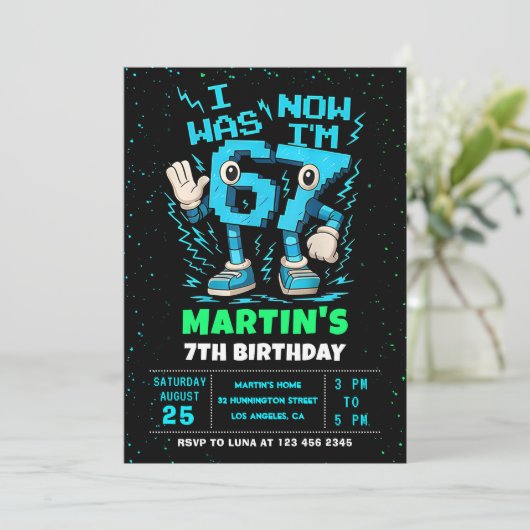 Six Seven Meme 6 7 Birthday Invitation 招待状 (スタンド正面)