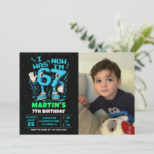 Six Seven Meme 6 7 Birthday Photo Invitation 招待状 (スタンド正面)