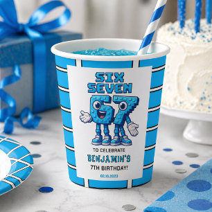 Six Seven Meme 7歳の誕生日   おもしろくてトレンディ 紙コップ