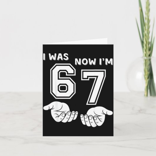 Six Seven Meme 7 Year Old Birthday Shirt Was 6 Now カード (正面)