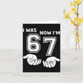 Six Seven Meme 7 Year Old Birthday Shirt Was 6 Now カード (黄色い花)