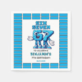 Six Seven Meme 7th Birthday | Funny Trendy スタンダードカクテルナプキン (正面)