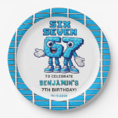 Six Seven Meme 7th Birthday | Funny Trendy ペーパープレート (正面)