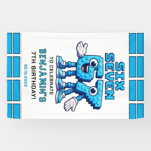 Six Seven Meme 7th Birthday | Funny Trendy 横断幕 (横)