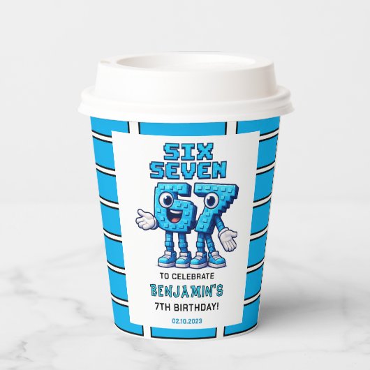 Six Seven Meme 7th Birthday | Funny Trendy 紙コップ (裏面)