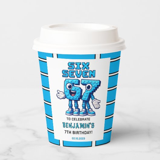 Six Seven Meme 7th Birthday | Funny Trendy 紙コップ (正面)