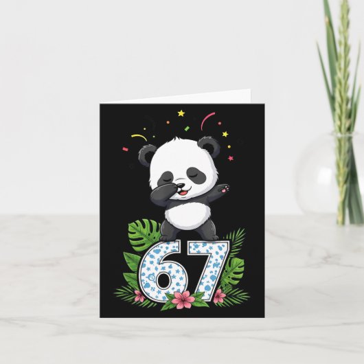 Six Seven Meme Dabbing Baby Panda 67 Funny Gen Z A カード (正面)