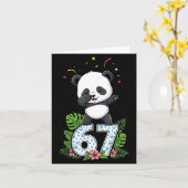 Six Seven Meme Dabbing Baby Panda 67 Funny Gen Z A カード (黄色い花)
