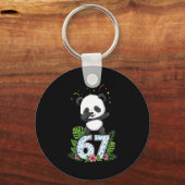 Six Seven Meme Dabbing Baby Panda 67 Funny Gen Z A キーホルダー (正面)