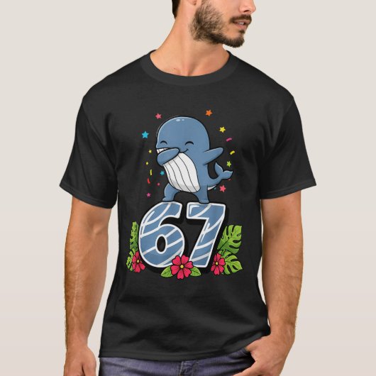 Six Seven Meme Dabbing Baby Whale 67 Funny Gen Z A Tシャツ (正面)
