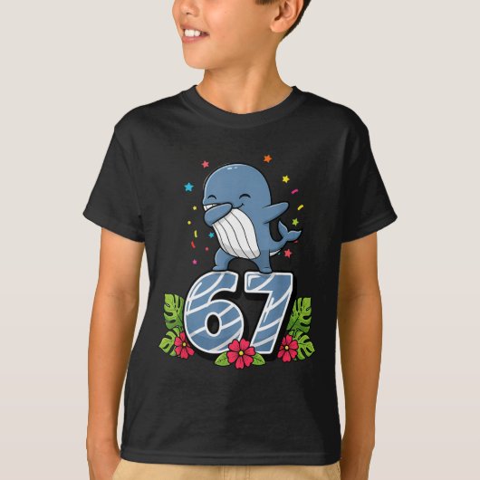 Six Seven Meme Dabbing Baby Whale 67 Funny Gen Z A Tシャツ (正面)