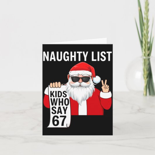 Six Seven Meme Funny Christmas Naughty List Kids W カード (正面)