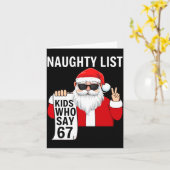 Six Seven Meme Funny Christmas Naughty List Kids W カード (黄色い花)