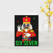 Six Seven Meme Funny Holiday Toy Soldier  カード (黄色い花)
