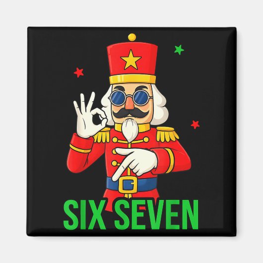 Six Seven Meme Funny Holiday Toy Soldier  マグネット (正面)
