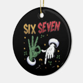 Six Seven Meme Funny Mean Guy Christmas Viral 6 7  セラミックオーナメント (左)