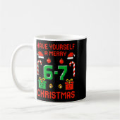 Six Seven Meme Funny Merry 67 Christmas Xmas Pajam コーヒーマグカップ (左)