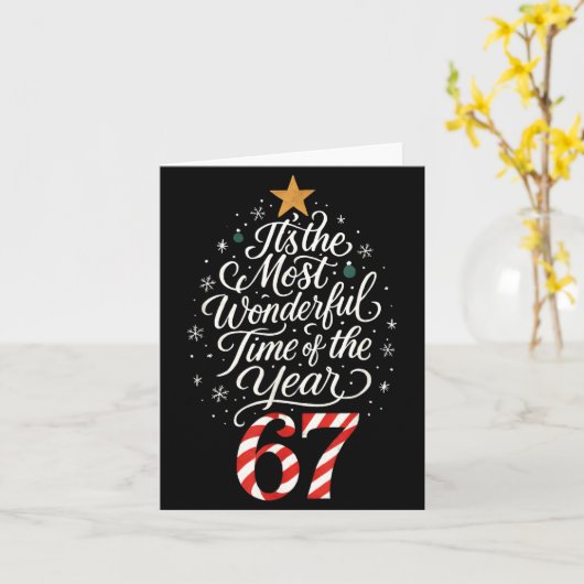 Six Seven Meme Its The Most Wonderful Time 67 Chri カード (黄色い花)