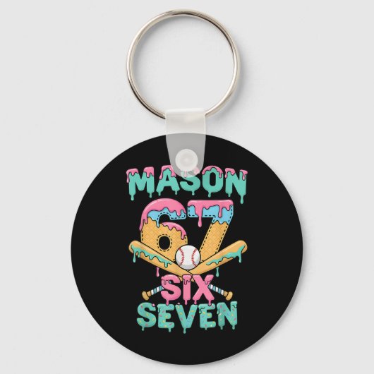 Six Seven Meme Mason Ice Cream Drip Funny Bysebyll キーホルダー (正面)