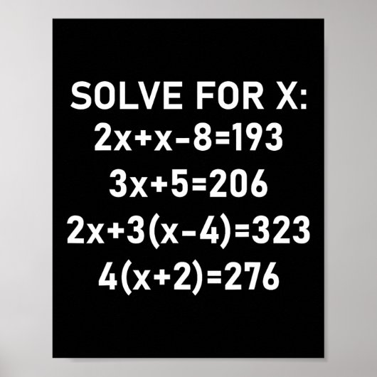 Six Seven Meme Math Algebra Pun Solve For X 67 Bra ポスター (正面)
