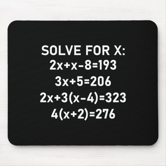 Six Seven Meme Math Algebra Pun Solve For X 67 Bra マウスパッド (正面)