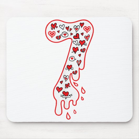 Six Seven Meme Number 7 Couples Matching Valentine マウスパッド (正面)