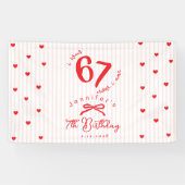 Six Seven Meme Pink Red Coquette 7th Birthday 横断幕 (横)