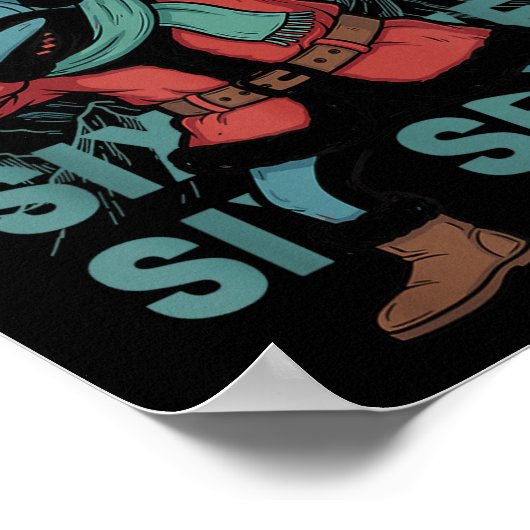 Six Seven Meme Shark Dab Se Dabbing Funny Xmas 67  ポスター (角)