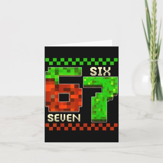 Six Seven Meme Video Gamer Boys Kids 67 Birthday 6 カード (正面)