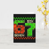 Six Seven Meme Video Gamer Boys Kids 67 Birthday 6 カード (黄色い花)