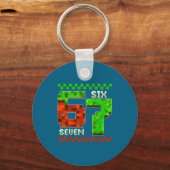 Six Seven Meme Video Gamer Boys Kids 67 Birthday 6 キーホルダー (正面)