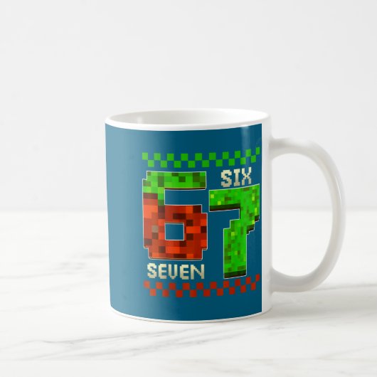 Six Seven Meme Video Gamer Boys Kids 67 Birthday 6 コーヒーマグカップ (右)