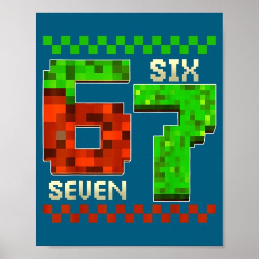 Six Seven Meme Video Gamer Boys Kids 67 Birthday 6 ポスター (正面)