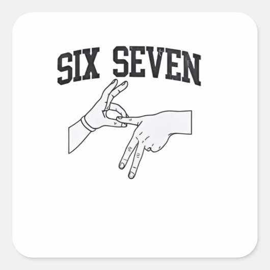 Six Seven Meme Viral 67 Mason Sign Language スクエアシール (正面)