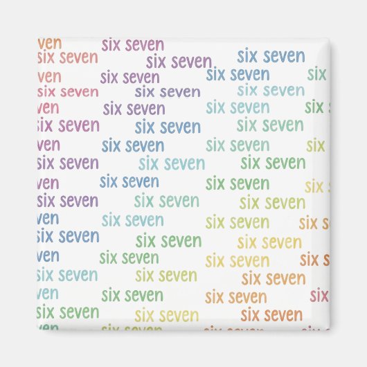Six Seven Multicolor Brain Rot Magnet マグネット (正面)