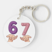 Six Seven Pink Purple Brain Rot キーホルダー (裏面)