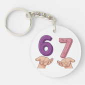 Six Seven Pink Purple Brain Rot キーホルダー (正面)