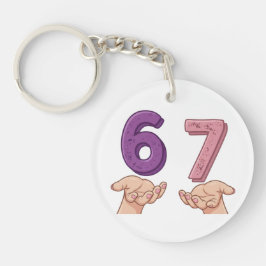 Six Seven Pink Purple Brain Rot キーホルダー