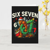 Six Seven Santa Bigfoot Christmas Sasquatch 67 Fun カード (黄色い花)