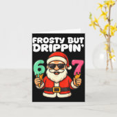 Six Seven Santa Santa Sungles Ice Cream Christmas  カード (黄色い花)