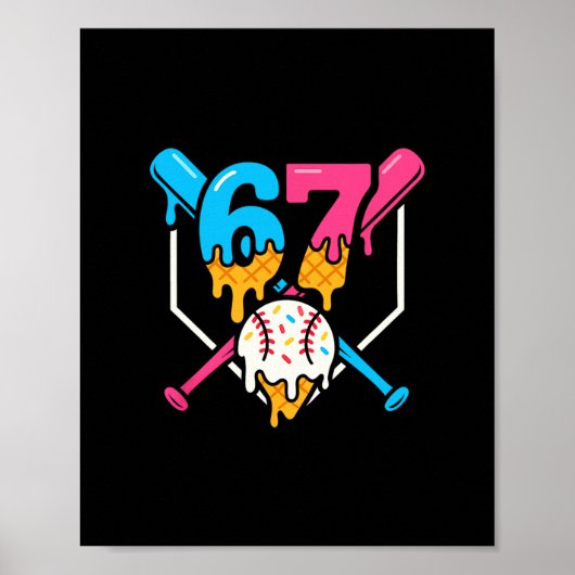 Six Seven Sell Ice Cream Drip Cool 67 Gen Alpha Sl ポスター (正面)