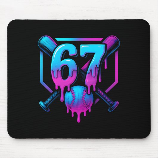 Six Seven Sell Ice Cream Drip Cool 67 Gen Alpha Sl マウスパッド (正面)