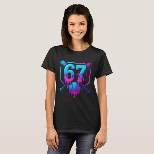 Six Seven Sell Ice Cream Drip Cool 67 Gen Alpha Sl Tシャツ (正面フル)