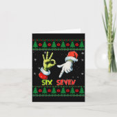 Six Seven Skeleton Meme Christmas Ugly Sweater 67  カード (正面)