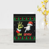 Six Seven Skeleton Meme Christmas Ugly Sweater 67  カード (黄色い花)