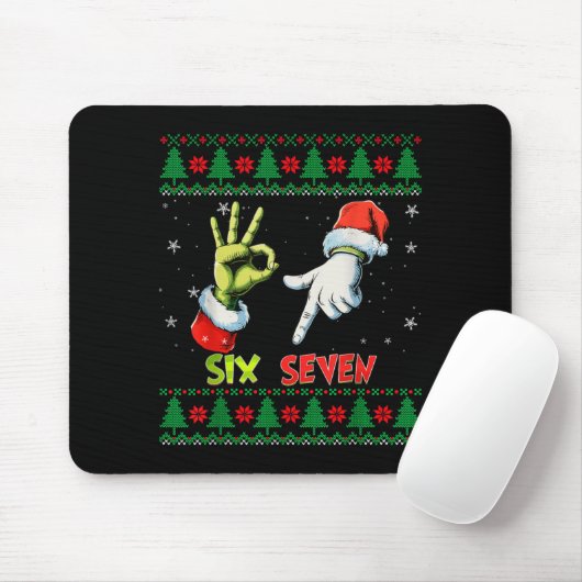 Six Seven Skeleton Meme Christmas Ugly Sweater 67  マウスパッド (マウス)